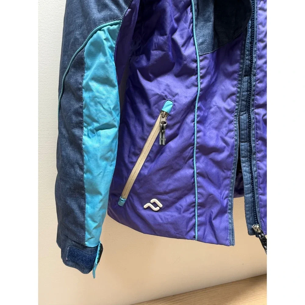 Jupa Kids Ski Jacket Purple Blue‎ Waterproof Breathable Hooded Size 12